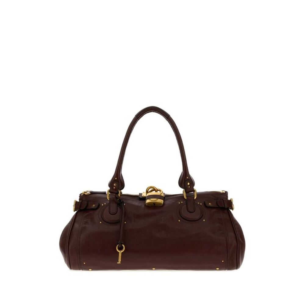 Chloe Women Chocolate Leather Paddington Xl Shoulder Bag